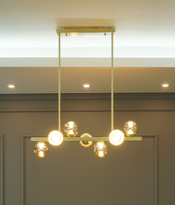 바바라 7등 펜던트조명 식탁등 30W 골드